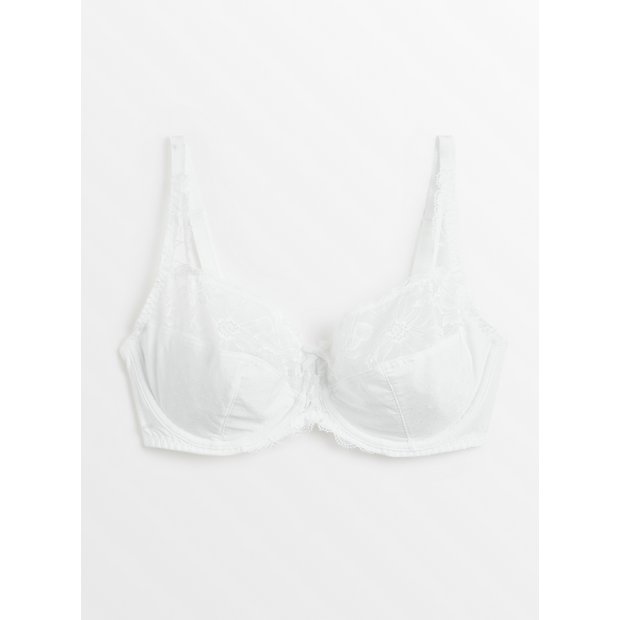 Buy A-GG White Broderie Full Cup Padded Bra 38E, Bras