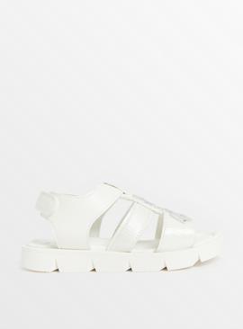White Heart Detail Sandals  
