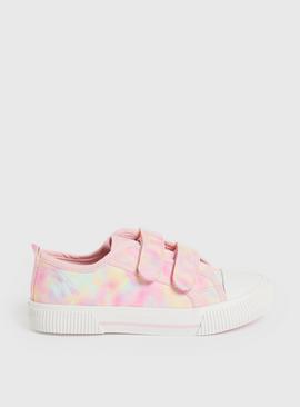 Pink Tie-Dye Twin Strap Canvas Trainers 