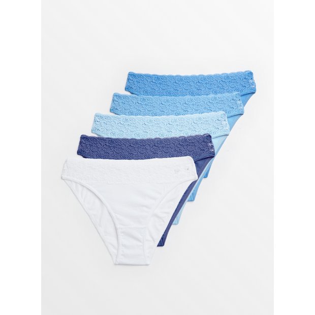 Buy Blues High Leg Lace Knickers 5 Pack 14, Knickers