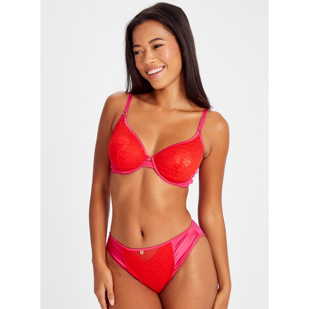 Buy Red Valentines Animal Lace Underwired Bra 42C, Bras