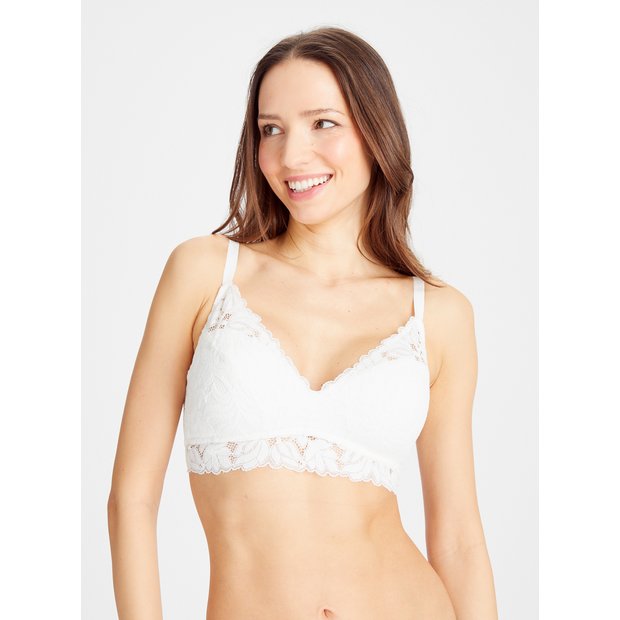 Buy Black & White Recycled Lace Bralette 2 Pack 8, Bras