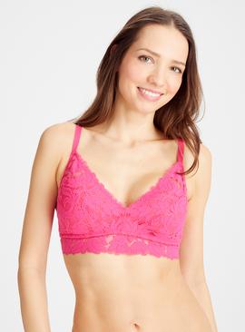 Bright Pink Lace Bralette 