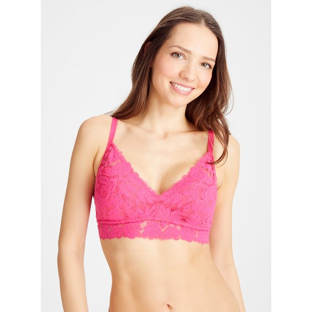 Buy Bright Pink Lace Bralette 18, Bras