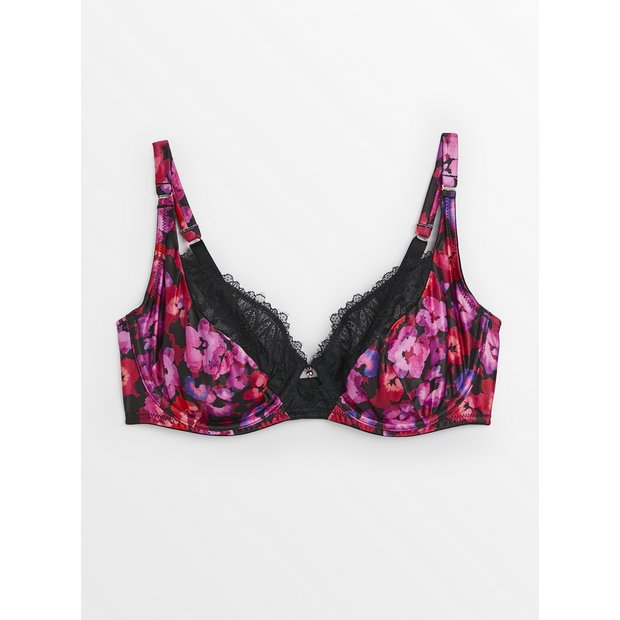 Buy DD+ Floral Satin Valentines Non Padded Bra 42G | Bras | Tu