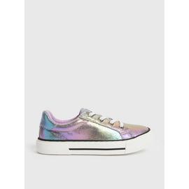 Metallic Canvas Lace Up Trainers  