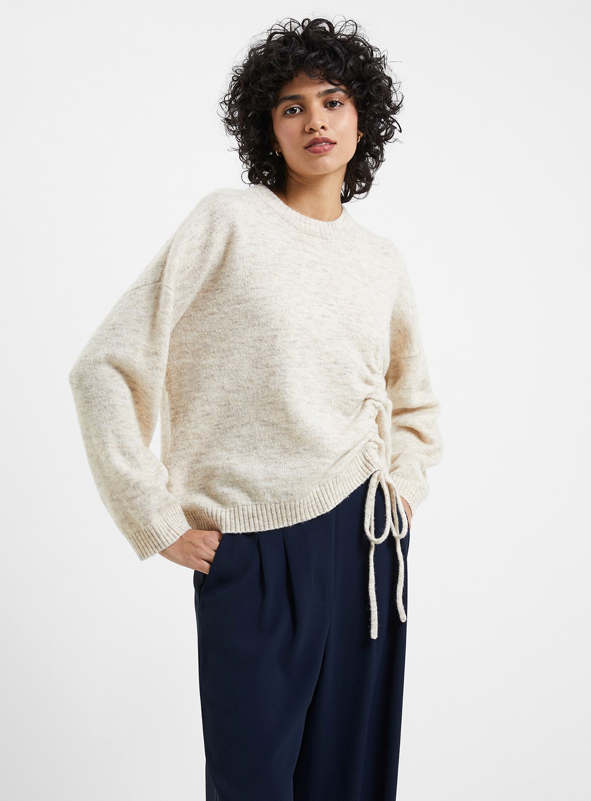 FRENCH CONNECTION Kezia Long Sleeve Crew Neck Drawstring Jumper XL