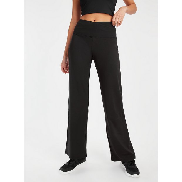 Buy Active Black Wide Leg Yoga Pants L Trousers Tu