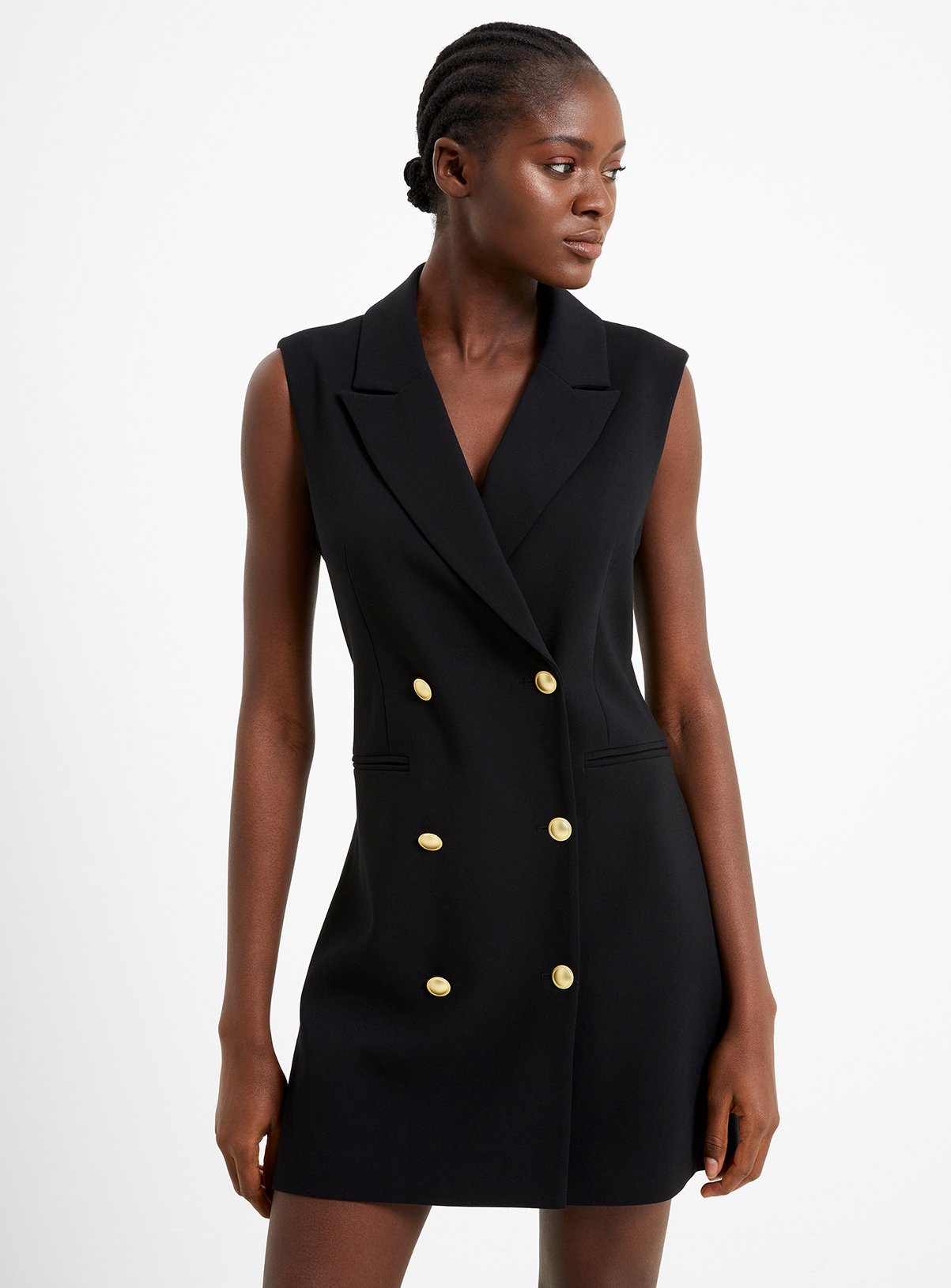 FRENCH CONNECTION Whisper Sleevless Tuxedo Style Dress 
