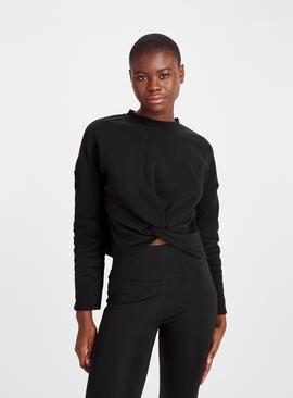 Active Black Twist Front Sweatshirt 