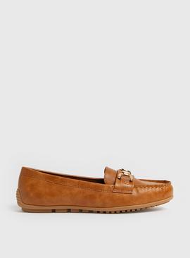 Sole Comfort Tan Driving Snaffle Loafers 