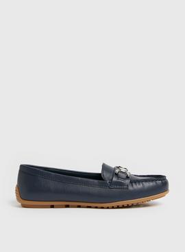 Sole Comfort Navy Driving Snaffle Loafers 