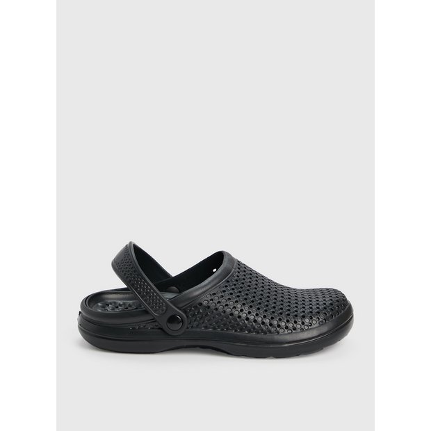 Buy Black Clog With Ankle Strap 10 Sandals and flip flops Tu