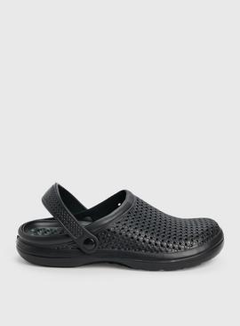 Black Clog With Ankle Strap 