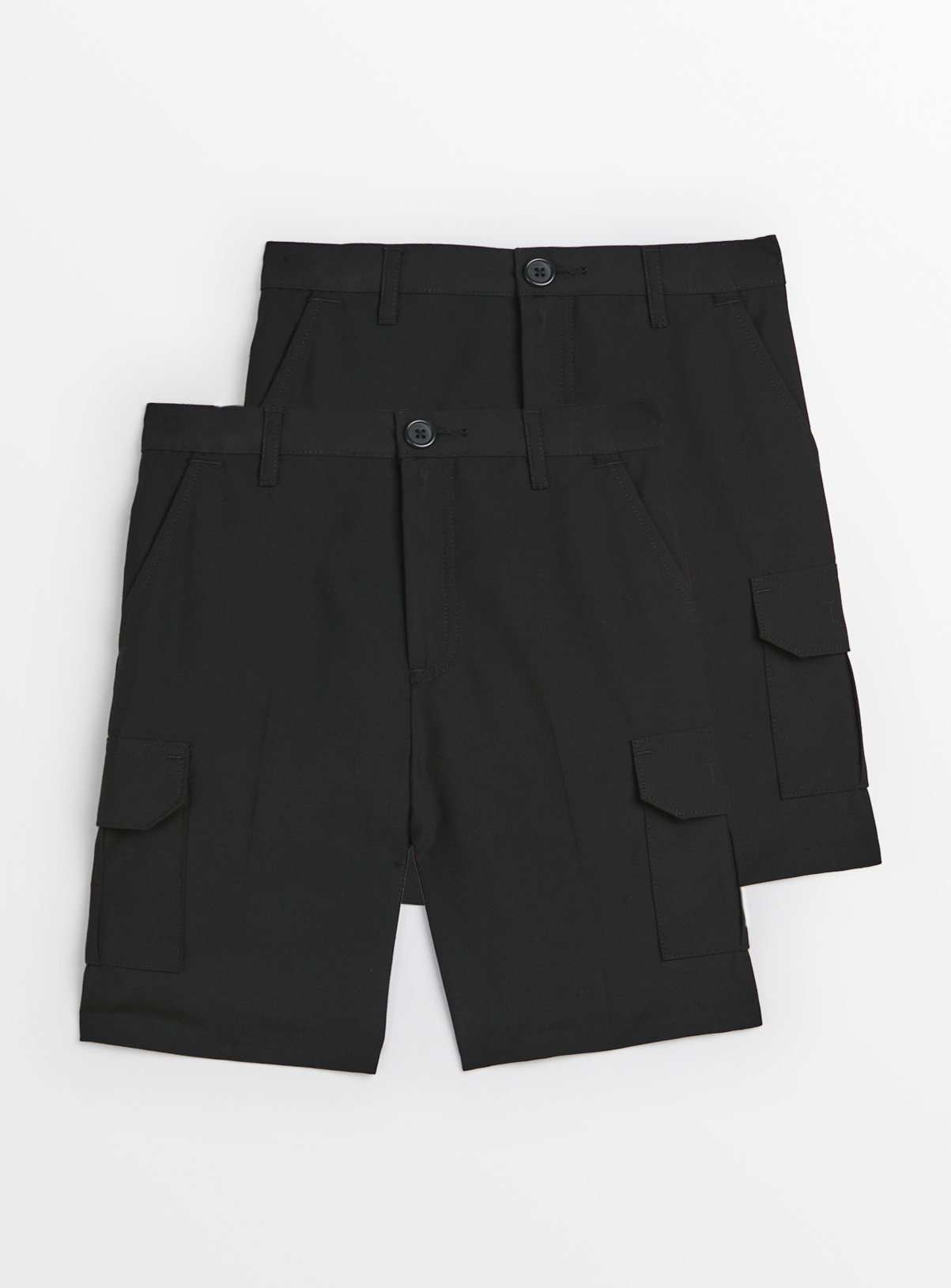 2 Pack Black Cargo Shorts 
