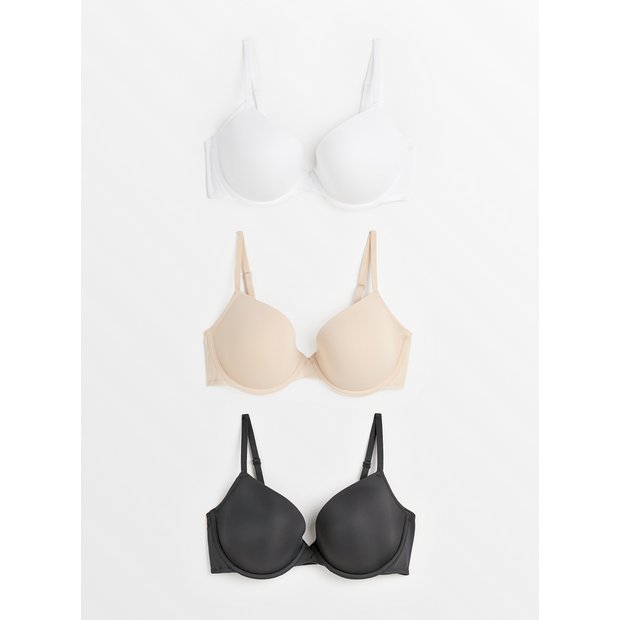 Buy Black, White Beige T-Shirt Bras Pack 32A Bras Tu