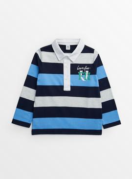 Navy Colour Block Rugby Shirt 