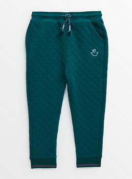 Dark Green Quilted Coord Joggers 