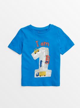 I Am 1 Blue Birthday T-Shirt 1-1.5 years