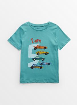 Turquoise I Am 5 Birthday T-Shirt 