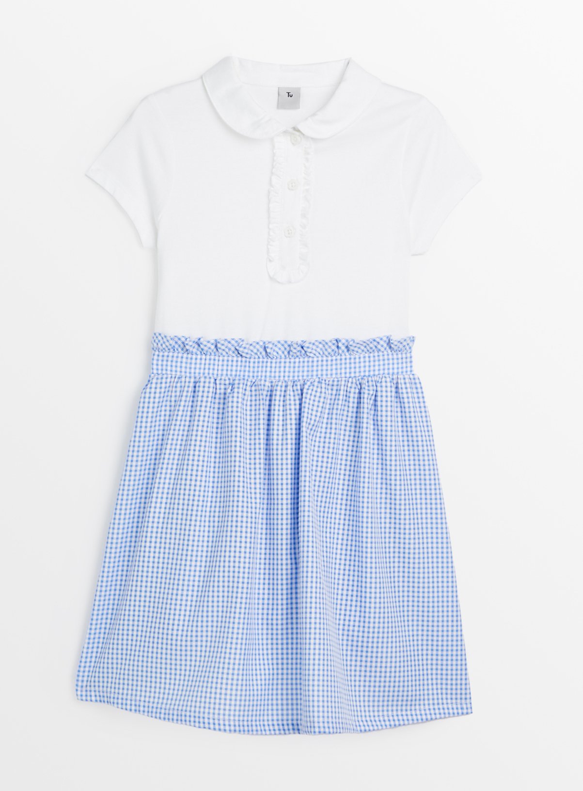 Blue Gingham Twofer Dress 4 years