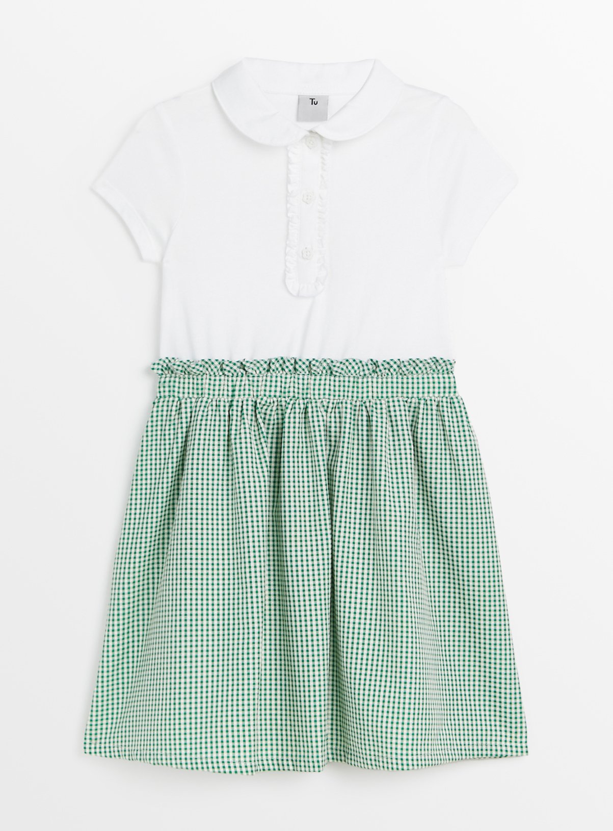 Green Gingham Twofer Dress 