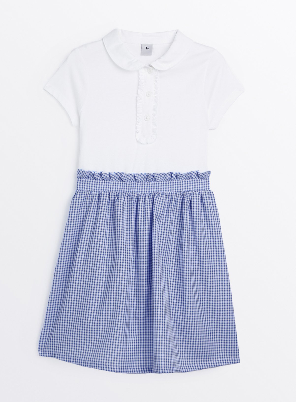 Navy Gingham Twofer Dress