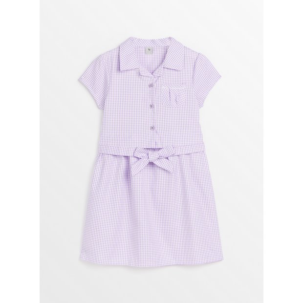 Girls purple gingham school hot sale dress