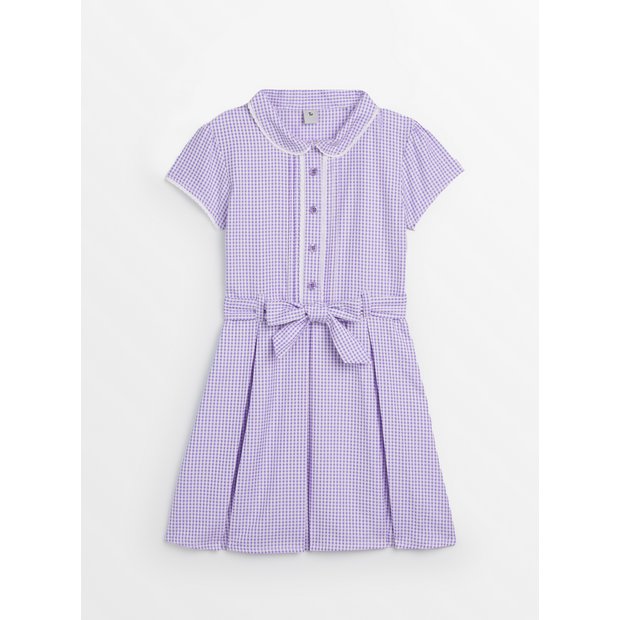 Purple gingham school dress best sale