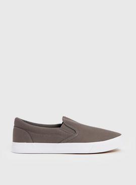 Grey Canvas Skater Trainers 