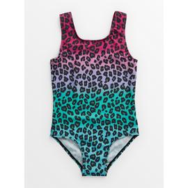 Rainbow Leopard Print Swimsuit 
