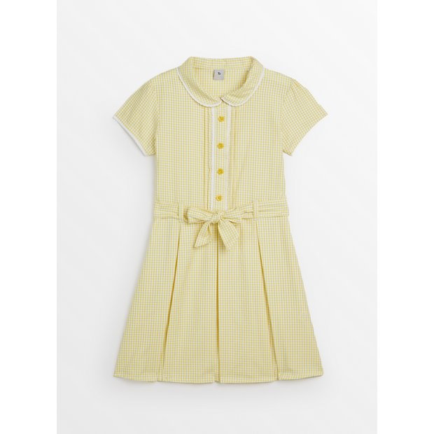 Girls yellow gingham store school dress