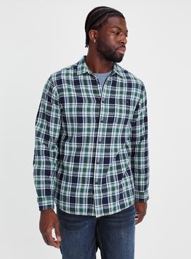 Green & Blue Brushed Check Shirt 