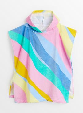 Rainbow Towelling Poncho One Size