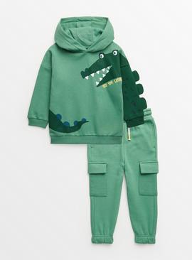 Green Alligator Sweatshirt & Joggers Set  