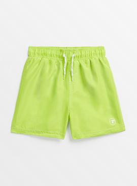 Lime Green Woven Swim Shorts 