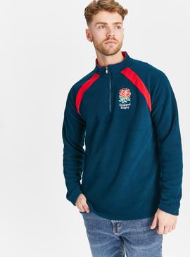 England Rugby Navy Half Zip Fleece 