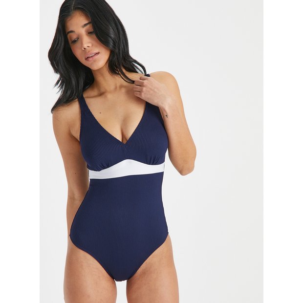 Buy Navy Textured Colour Block Swimsuit 6 Swimsuits Tu