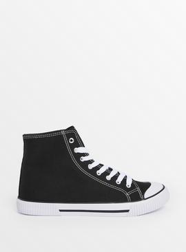 Black High Top Canvas Trainers 