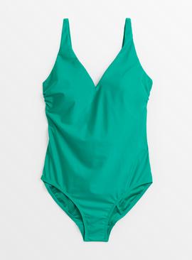 Green Classic Plunge Swimsuit  
