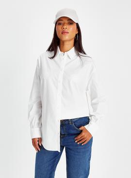 White Poplin Oversized Shirt 