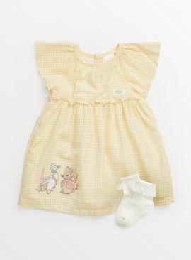 Peter Rabbit Yellow Dress & Socks 6-9 months