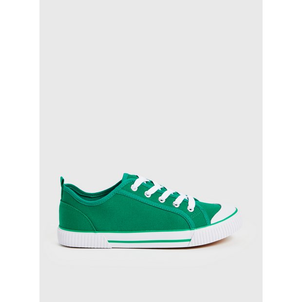 Buy Green Eyelet Canvas Lace Up Trainers 6 Trainers Tu