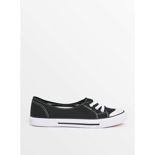 Buy Black Low Lace Canvas Trainers 3 Shoes Tu