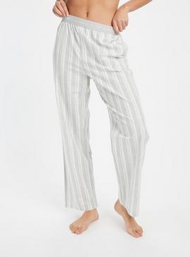 Grey Woven Stripe Pyjama Bottoms 