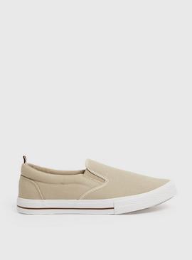 Stone Canvas Skater Trainers 