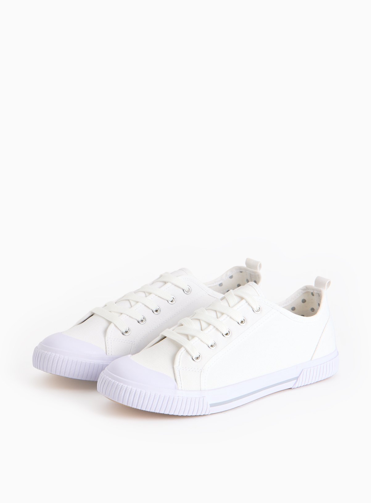 White Eyelet Canvas Trainer 