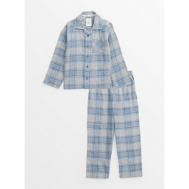Buy Kids Mini Me Grey Check Traditional Pyjamas 5 6 years