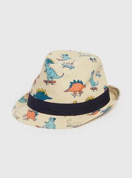 Dinosaur Print Straw Sun Hat 