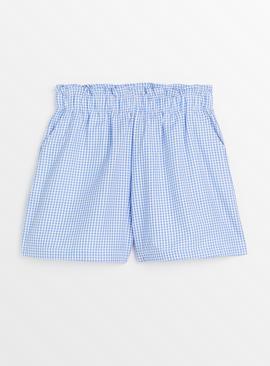 Blue Gingham School Shorts 